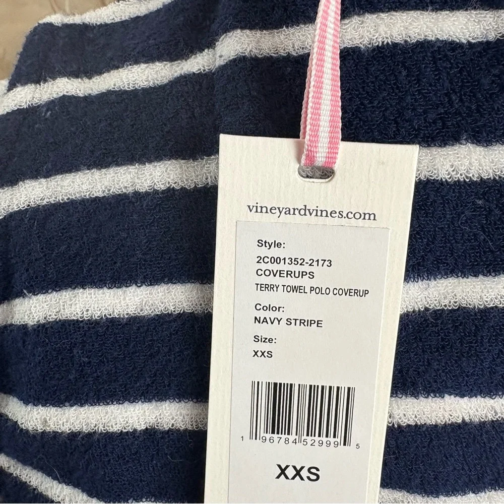 NEW Vineyard Vines Terry Towel Women's Navy Striped Dress - Picture 11 of 11